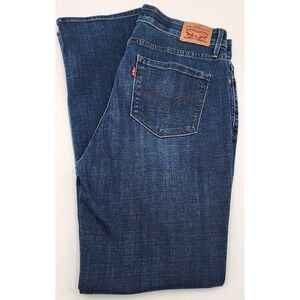 Levi's 525 Perfect Waist Straight Jeans Womens 14M 32x32 Dark Wash Blue EXC